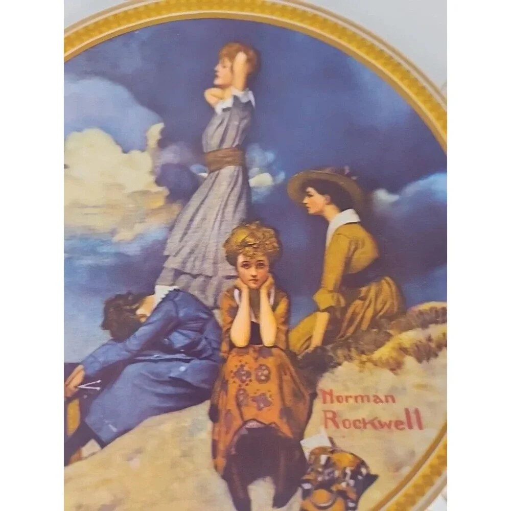 Norman Rockwell Waiting On The Shore Rediscovered Women Plate Limited Edition